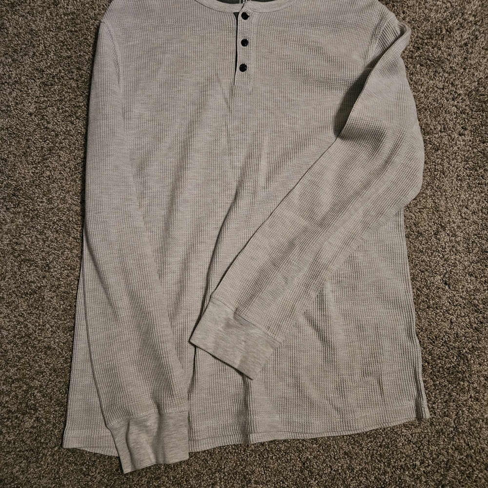 George Men's Light Gray Long Sleeve Henley